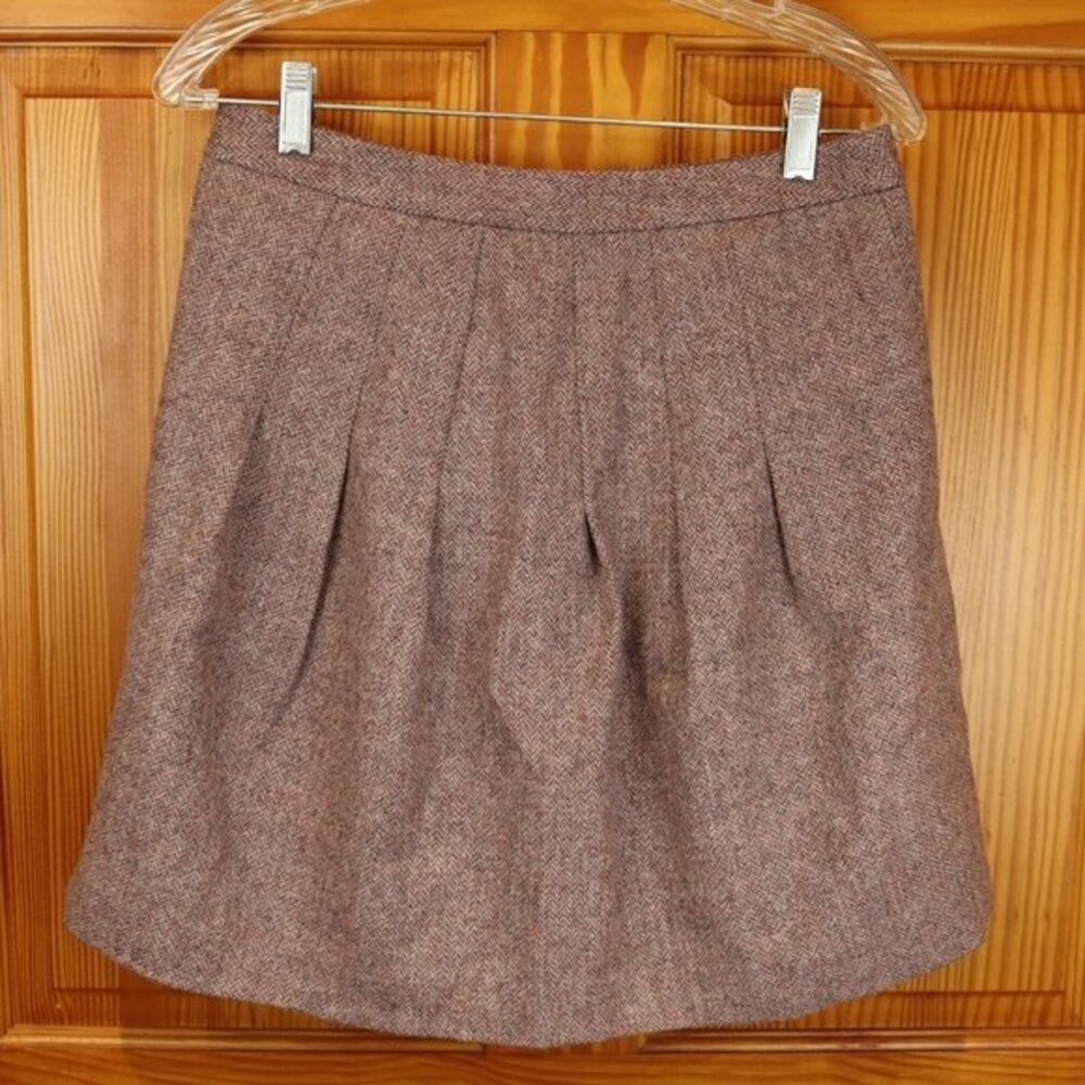 Gap Blush Pink Pleated Mini Skirt Herringbone 2 - Picture 8 of 8